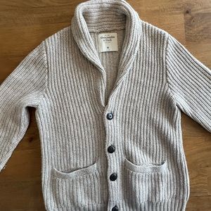 Abercrombie & Fitch Collared Full Length Cable Knit Cardigan